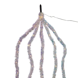 Kurt Adler 6.5-Foot Warm White Iridescent Tinsel Cascade Light Set