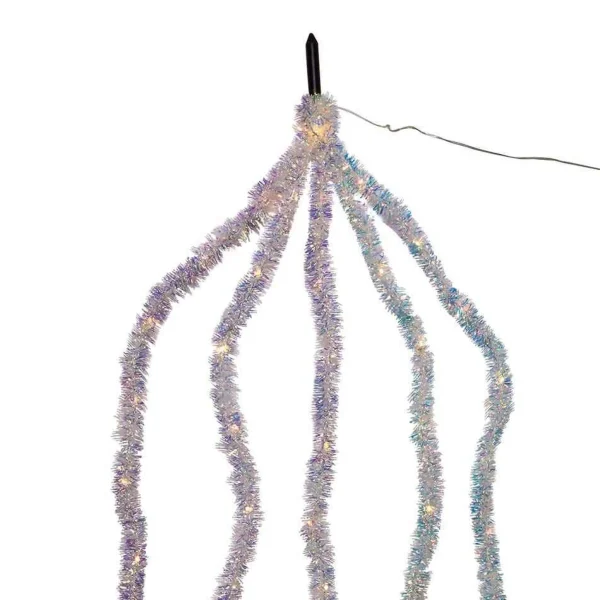 Kurt Adler 6.5-Foot Warm White Iridescent Tinsel Cascade Light Set