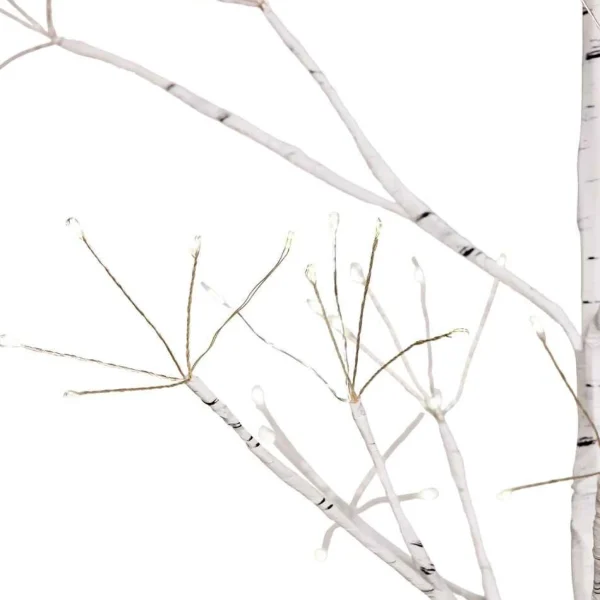 Kurt Adler 5-Foot White Birch Tree With Warm White Led 8 Function Lights