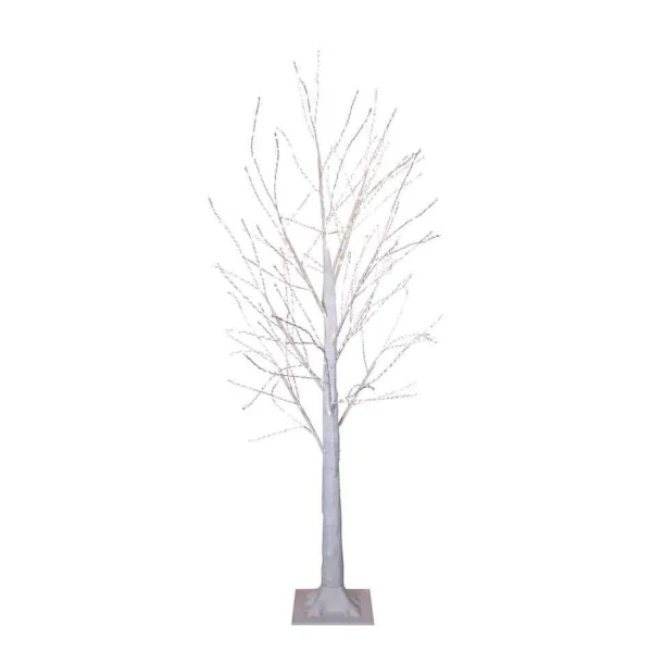 Kurt Adler 4-Foot Winter White Twig Tree With 500 Warm White Lights