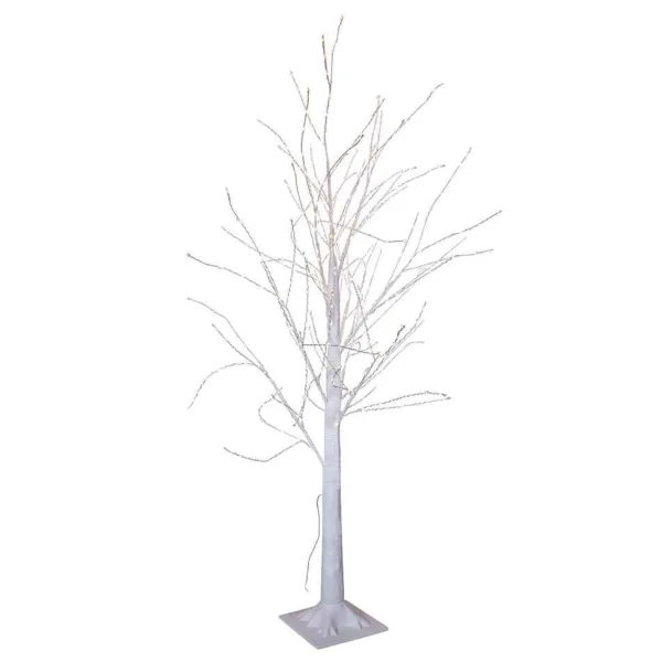 Kurt Adler 4-Foot Winter White Twig Tree With 500 Warm White Lights