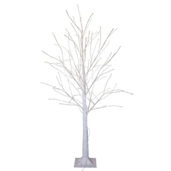 Kurt Adler 4-Foot Winter White Twig Tree With 500 Warm White Lights
