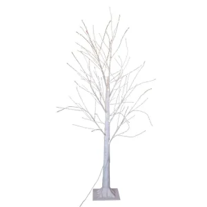 Kurt Adler 4-Foot Winter White Twig Tree With 500 Warm White Lights