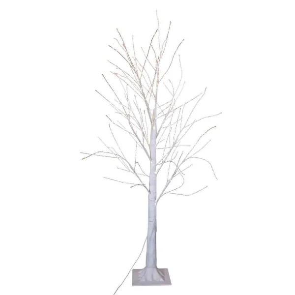 Kurt Adler 4-Foot Winter White Twig Tree With 500 Warm White Lights