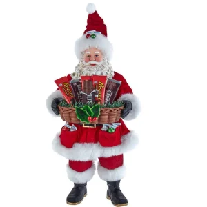 Kurt Adler Hershey Santa With Basket Tablepiece