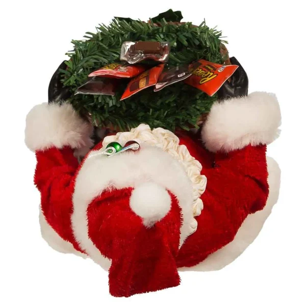 Kurt Adler Hershey Santa With Basket Tablepiece