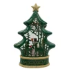Kurt Adler 11.25-Inch Battery Operated Water Snowman Tree With Santa Sleigh