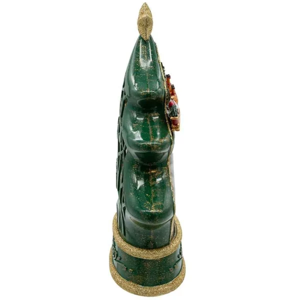 Kurt Adler 11.25-Inch Battery Operated Water Snowman Tree With Santa Sleigh
