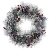 Kurt Adler 24-Inch Battery-Operated Red Berries And Pinecone Led Wreath