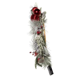Kurt Adler 22-Inch Battery-Operated Red Berries, Balls And Silver Pinecone Wreath