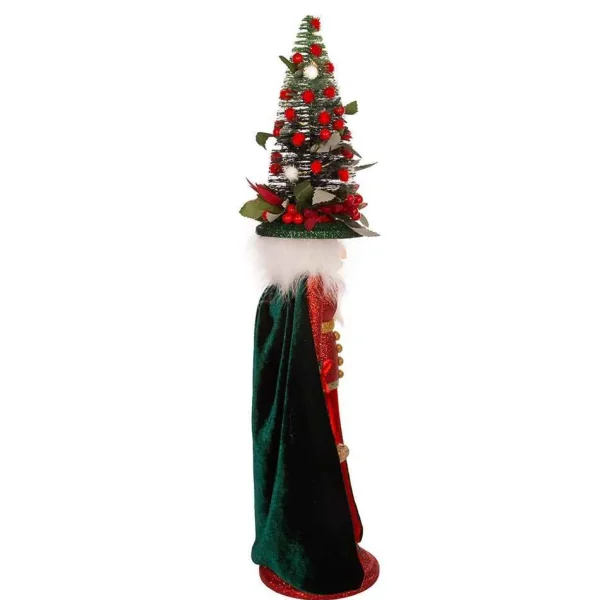 Kurt Adler 24-Inch Battery-Operated Hollywood Red And Dark Green Nutcracker With Led Hat