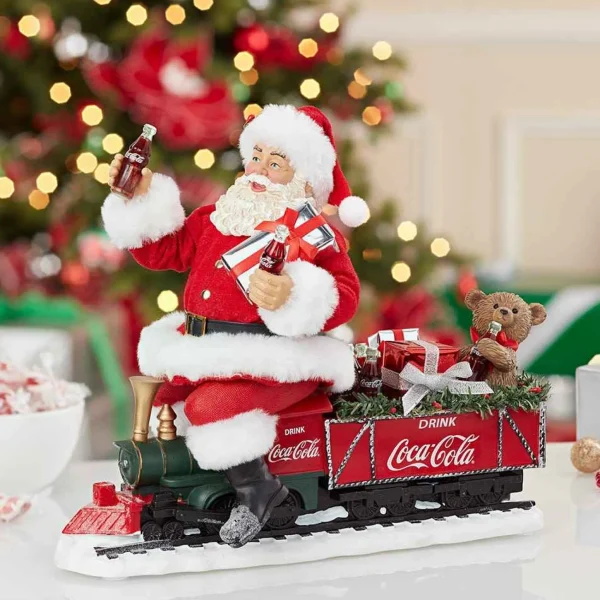 Kurt Adler 13-Inch Battery-Operated Coca-Cola Santa Train With Led Garland