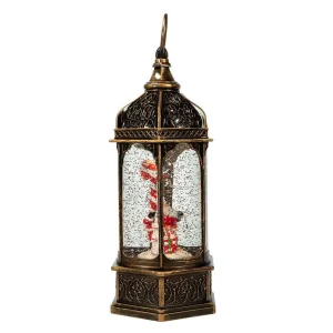 Kurt Adler 11-Inch Battery-Operated Light Up Santa Water Lantern