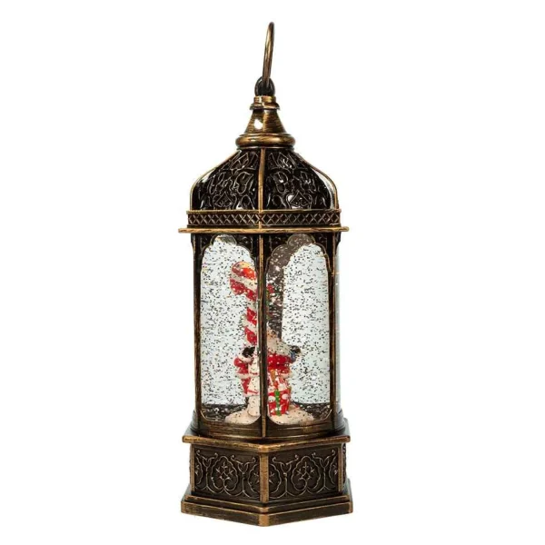 Kurt Adler 11-Inch Battery-Operated Light Up Santa Water Lantern