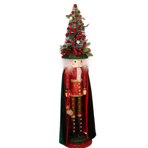 Kurt Adler 24-Inch Battery-Operated Hollywood Red And Dark Green Nutcracker With Led Hat