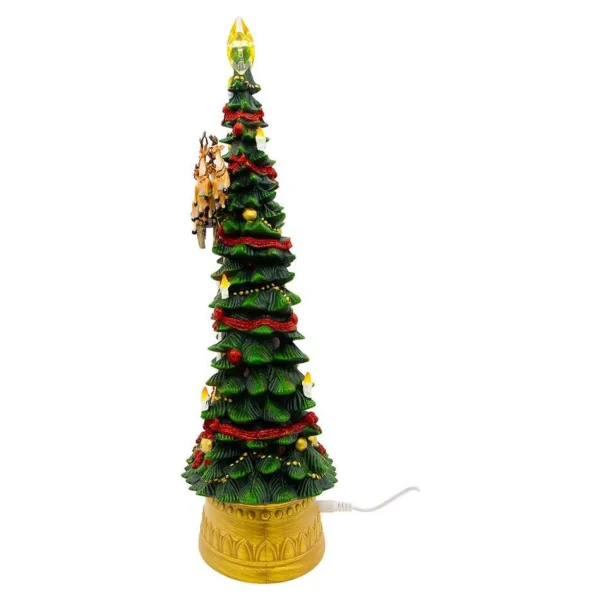 Kurt Adler 13.4-Inch Battery-Operated Musical Water Santa Tree
