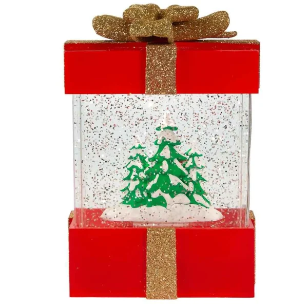Kurt Adler 7-Inch Battery-Operated The Child And Tree Water Musical Gift Box Table Piece