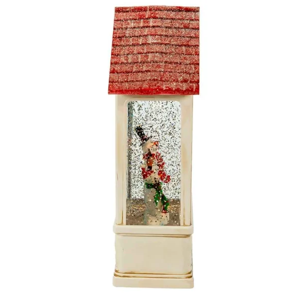 Kurt Adler 9.2-Inch Battery-Operated Lighted Snowman House Water Lantern