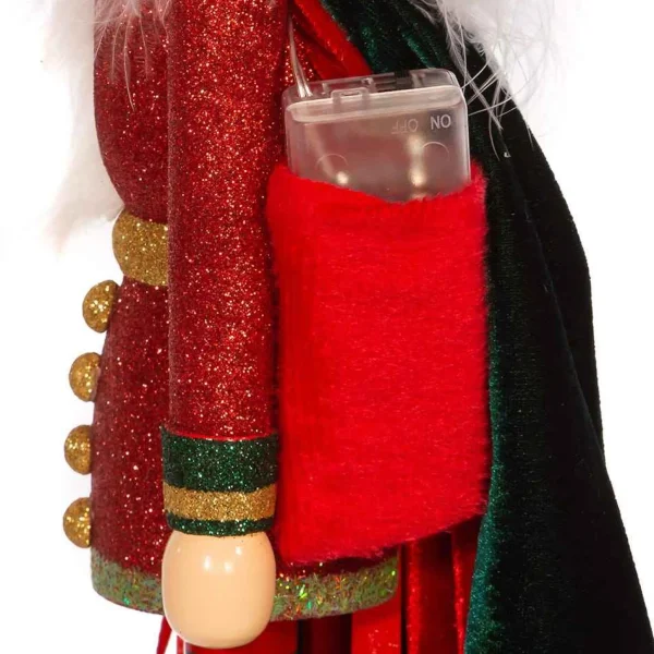 Kurt Adler 24-Inch Battery-Operated Hollywood Red And Dark Green Nutcracker With Led Hat