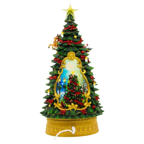 Kurt Adler 13.4-Inch Battery-Operated Musical Water Santa Tree