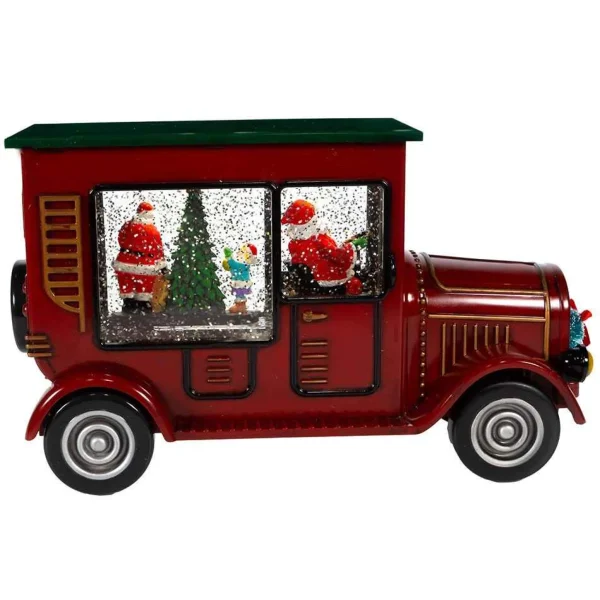 Kurt Adler 6.5-Inch Battery-Operated Lit Santa Truck Water Lantern