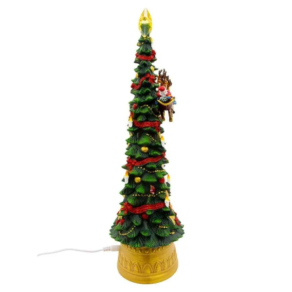 Kurt Adler 13.4-Inch Battery-Operated Musical Water Santa Tree