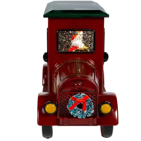 Kurt Adler 6.5-Inch Battery-Operated Lit Santa Truck Water Lantern