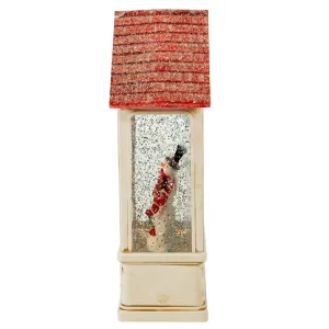 Kurt Adler 9.2-Inch Battery-Operated Lighted Snowman House Water Lantern