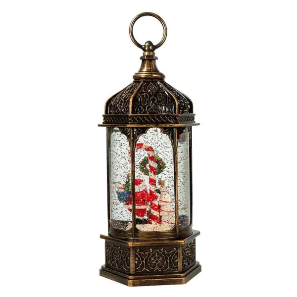 Kurt Adler 11-Inch Battery-Operated Light Up Santa Water Lantern