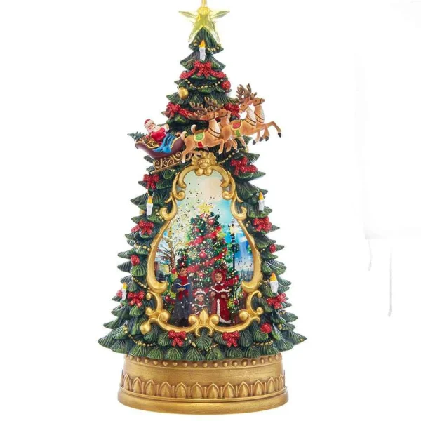 Kurt Adler 13.4-Inch Battery-Operated Musical Water Santa Tree