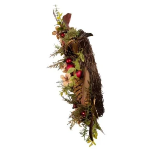 Kurt Adler 24-Inch Berries And Pinecone Burgundy Rattan Wreath