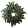 Kurt Adler 24-Inch Blue And Gold Poinsettia Decorated Flocked Wreath