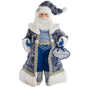 Kurt Adler 18-Inch Blue Santa Holding Oversized
