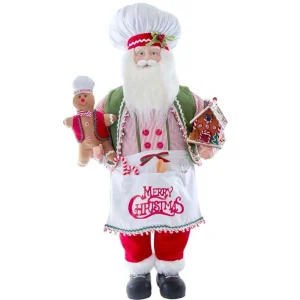 Kurt Adler 40-Inch Christmas Chef Santa With Gingerbread