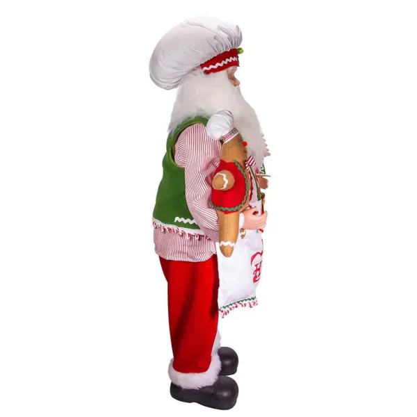 Kurt Adler 40-Inch Christmas Chef Santa With Gingerbread