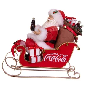 Kurt Adler 10-Inch Coca-Cola Santa In Sleigh Table Piece