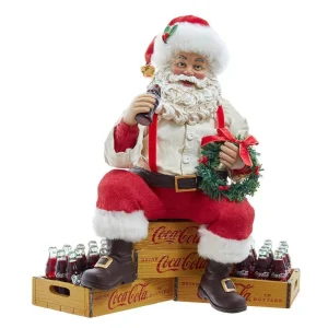 Kurt Adler 9-Inch Coca-Cola Santa Sitting On Crates