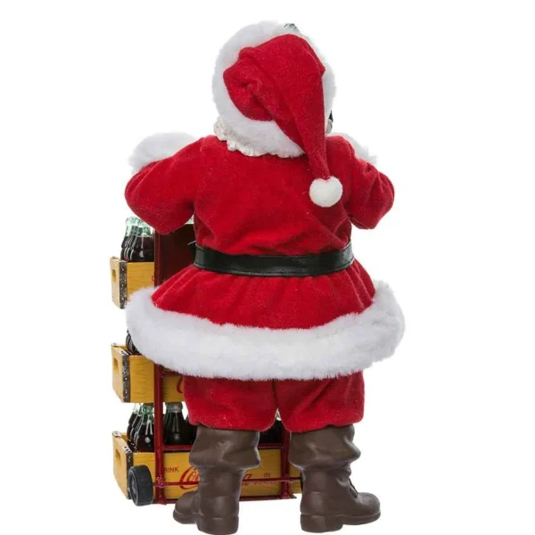 Kurt Adler 10.5-Inch Coca-Cola Santa With Delivery Cart Set Of 2 Pieces