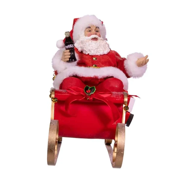 Kurt Adler 10-Inch Coca-Cola Santa In Sleigh Table Piece