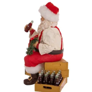 Kurt Adler 9-Inch Coca-Cola Santa Sitting On Crates
