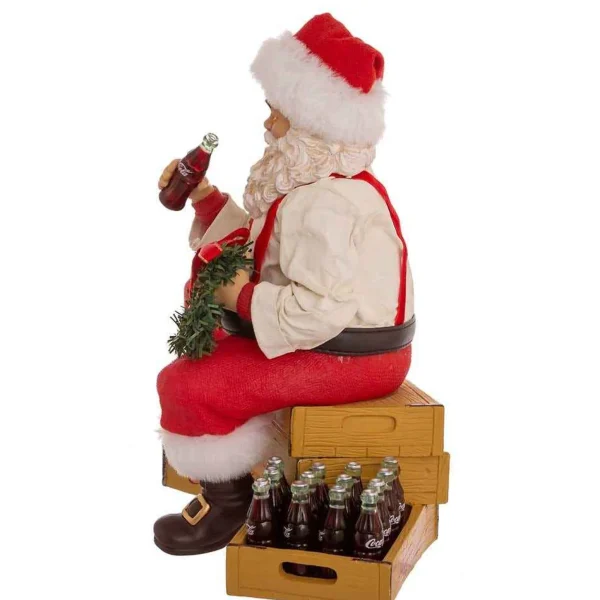 Kurt Adler 9-Inch Coca-Cola Santa Sitting On Crates