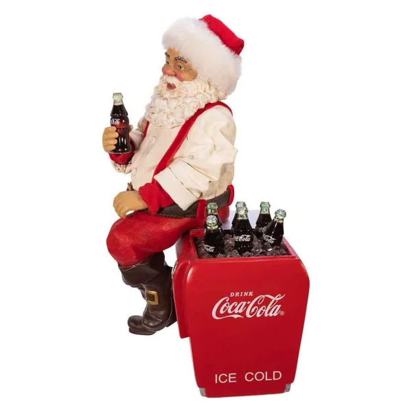 Kurt Adler 10.5-Inch Coca-Cola® Santa Sitting On Cooler Table Piece
