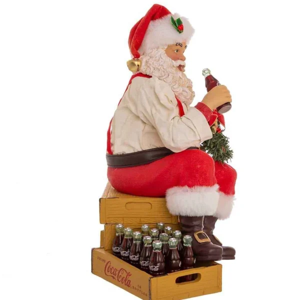 Kurt Adler 9-Inch Coca-Cola Santa Sitting On Crates
