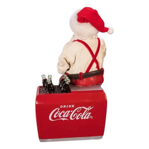 Kurt Adler 10.5-Inch Coca-Cola® Santa Sitting On Cooler Table Piece