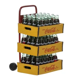 Kurt Adler 10.5-Inch Coca-Cola Santa With Delivery Cart Set Of 2 Pieces