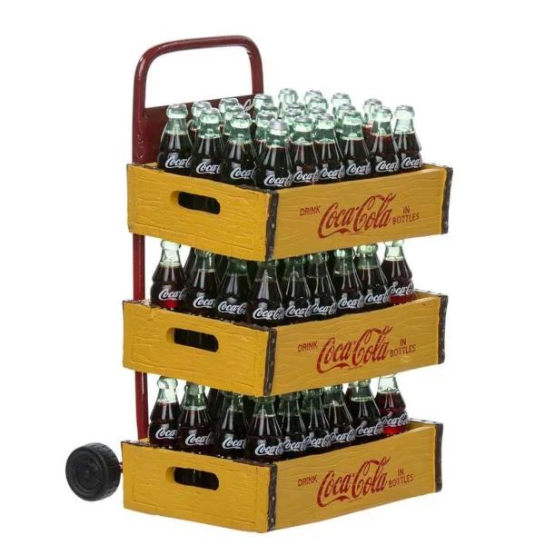 Kurt Adler 10.5-Inch Coca-Cola Santa With Delivery Cart Set Of 2 Pieces