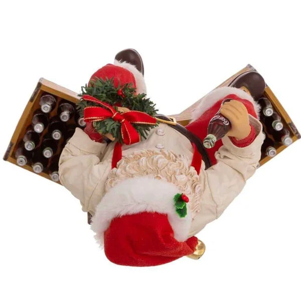 Kurt Adler 9-Inch Coca-Cola Santa Sitting On Crates