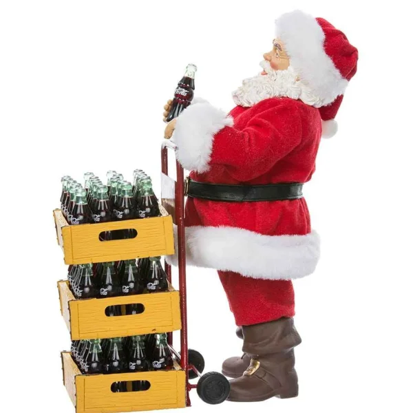 Kurt Adler 10.5-Inch Coca-Cola Santa With Delivery Cart Set Of 2 Pieces