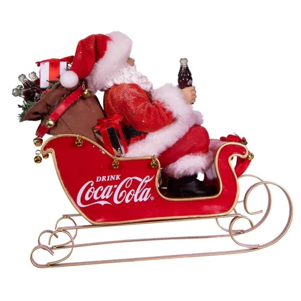 Kurt Adler 10-Inch Coca-Cola Santa In Sleigh Table Piece