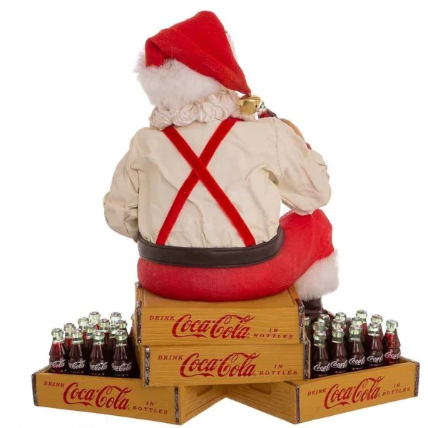 Kurt Adler 9-Inch Coca-Cola Santa Sitting On Crates